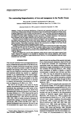 Tbe contrasting biogeochemistry of iron and manganese in the