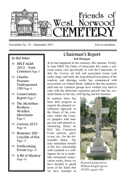78, September 2013 - Friends of West Norwood Cemetery