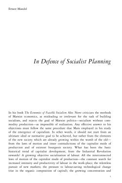 In Defence of Socialist Planning