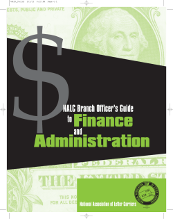 NALC Branch Officer`s Guide to Finance and Administration