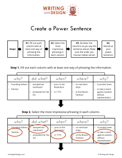 Create a Power Sentence
