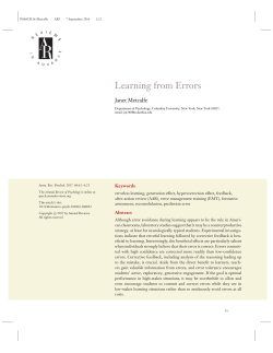 Learning from Errors - Columbia University