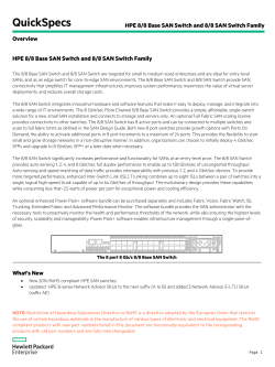HPE 8/8 Base SAN Switch and 8/8 SAN Switch Family