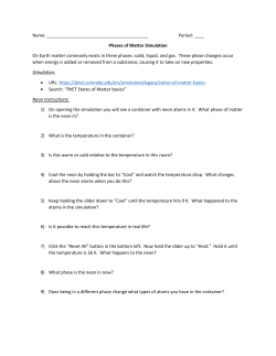 Phases of Matter Simulation On Earth matter