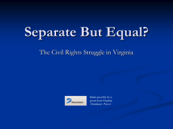 Civil Rights in Virginia - Piedmont Virginia