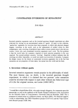 CONSTRAINED INVERSIONS OF SENSATIONS!