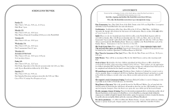 SCHEDULE FOR THE WEEK Sunday 5/1: Mass Times: 7:30 a.m., 9