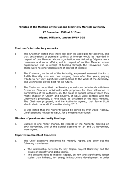 Minutes of the Meeting of the Gas and Electricity Markets