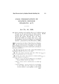 FOOD PRESERVATION BY SULPHUR DIOXIDE