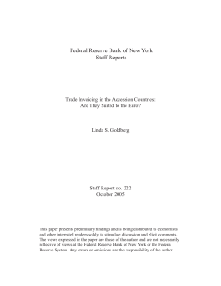 Trade Invoicing in the Accession Countries