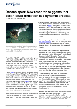 Oceans apart: New research suggests that ocean-crust