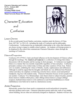 Character Education Character Education and and Confucius