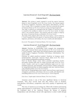 American Dream in F. Scott Fitzgerald`s The Grea