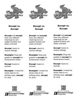 Except vs. Accept Except vs. Accept Except vs. Accept