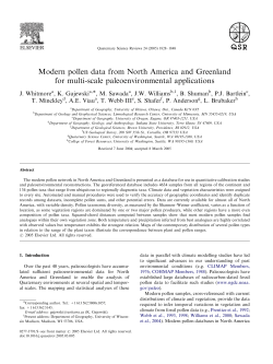 Modern pollen data from North America and Greenland for multi