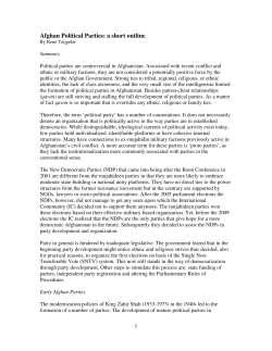 Afghan Political Parties: a short outline