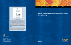Health Systems Analysis for Better Health System Strengthening