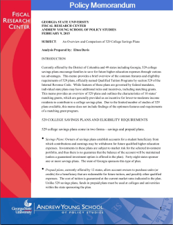 An Overview and Comparison of 529 College Savings Plans