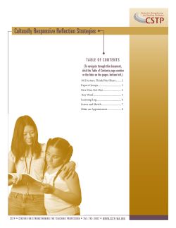 Culturally Responsive Reflection Strategies