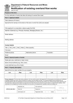 Notification of existing overland flow works