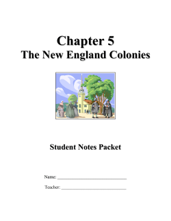 "The New England Colonies" Notes Packet