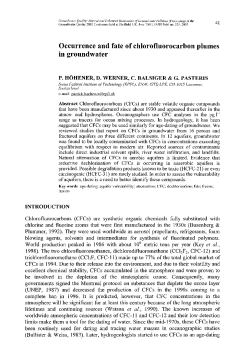 Occurrence and fate of chlorofluorocarbon plumes