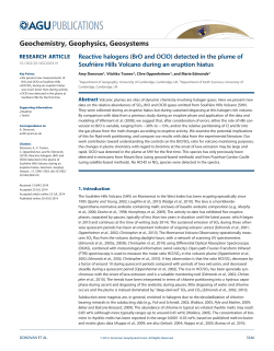 Reactive halogens (BrO and OClO) detected in the plume of Soufrire
