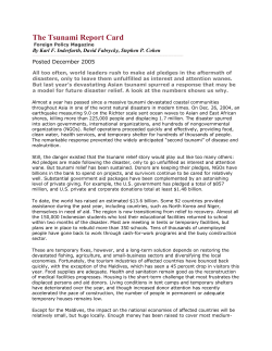 The Tsunami Report Card