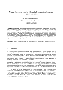 The developmental paradox of false belief understanding