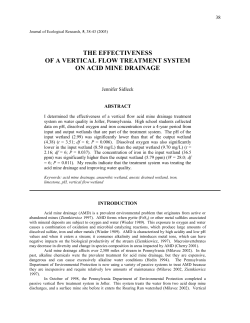 the effectiveness of a vertical flow treatment system on acid mine