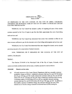 ASPEN COLORADO systems operated by the City of Aspen to pay