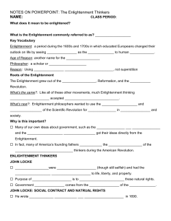 Enlightenment Thinkers Note Sheet
