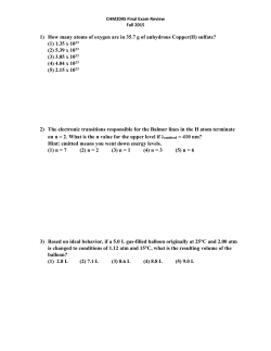 1) How many atoms of oxygen are in 35.7 g of anhydrous Copper(II