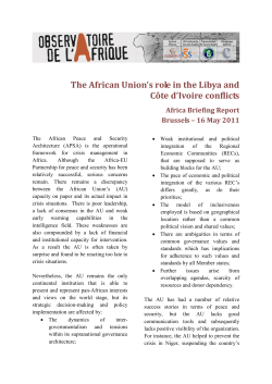 The African Union`s role in the Libya and C&ocirc;te d`Ivoire conflicts