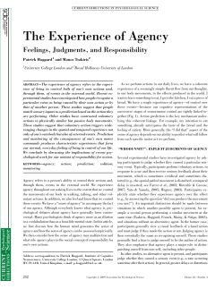 The Experience of Agency