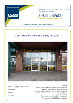 TO LET - LOCK UP SHOP 68.7 SQ M/740 SQ FT
