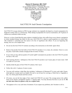 GoLYTELY&reg; And Chronic Constipation