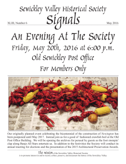 Signals May 2016 - Sewickley Valley Historical Society