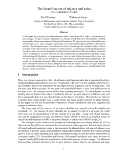 The identification of objects and roles