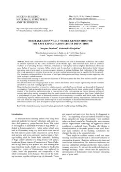 HERITAGE GROIN VAULT MODEL GENERATION FOR THE SAFE