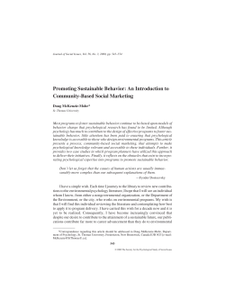 Promoting Sustainable Behavior