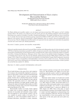 Development and Characterization of Elaeis oleifera Microsatellite