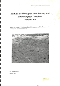 Manual for Marsupial Mole Survey and Monitoring by Trenches.