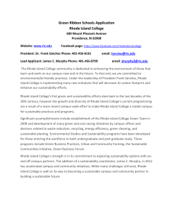 Green Ribbon Schools Application Rhode Island