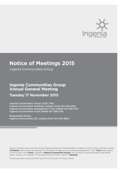 Notice of Meetings 2015