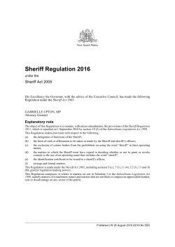 Sheriff Regulation 2016