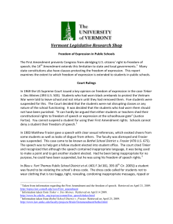 Freedom of Expression in Public Schools