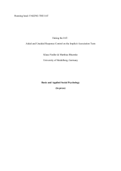 FAKING THE IAT Faking the IAT