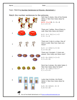 Matching Number Sentences to Pictures