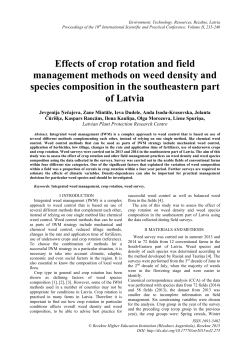 Effects of crop rotation and field management methods on weed